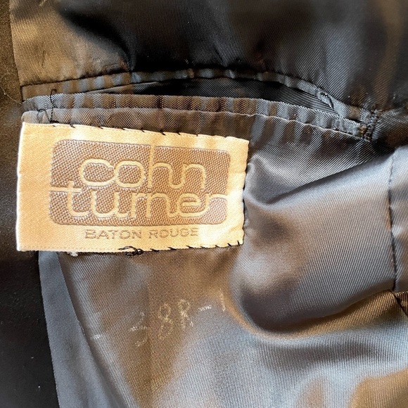 Men's Black Tuxedo Jacket Size 38R Two Button Satin Notch Lapels Wool Formal - Picture 7 of 9